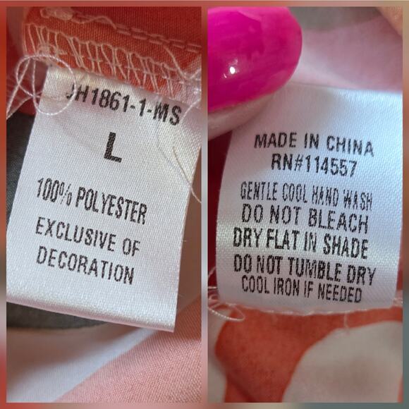 THML Anthropologie Blouse sz Large, Smocked, Flutter Sleeves, Bright Print - Picture 8 of 8